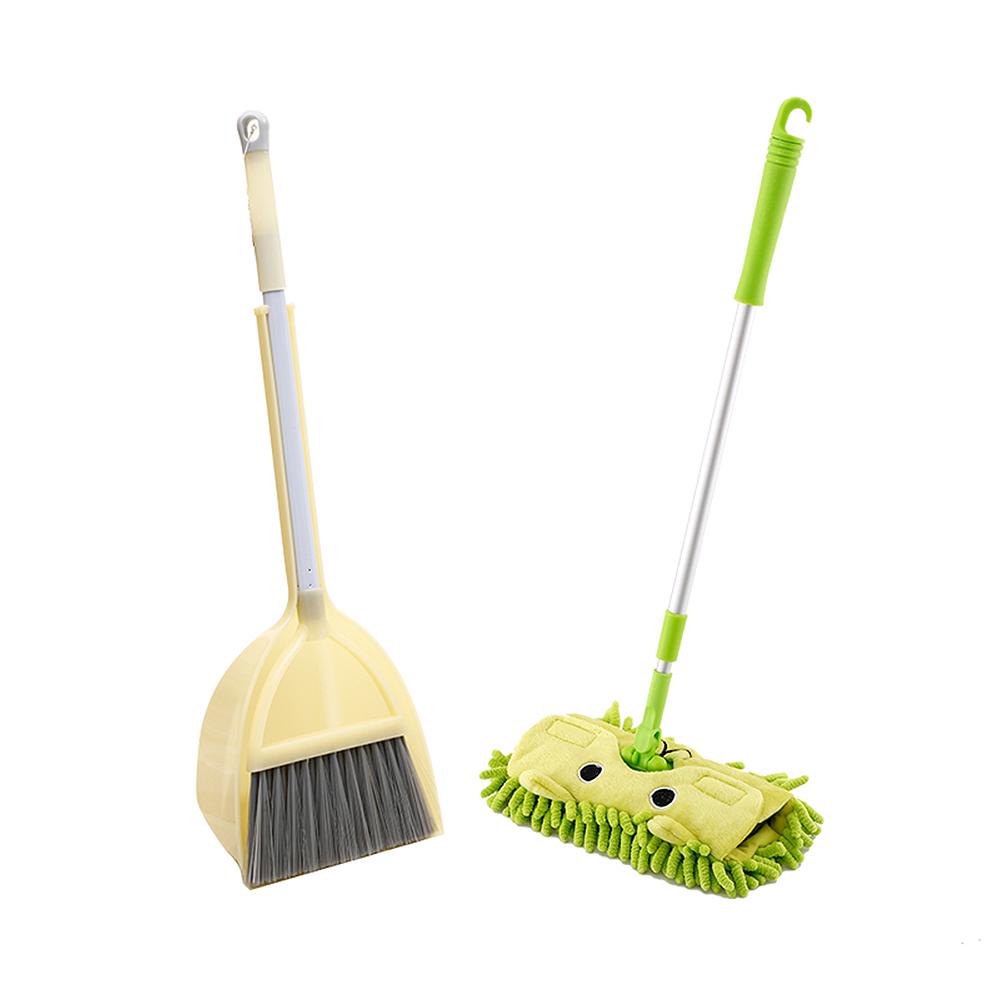 

Kids Broom Dustpan Mop Cute Lightweight Small Toddler Cleaning Set For Boys Girls зелений