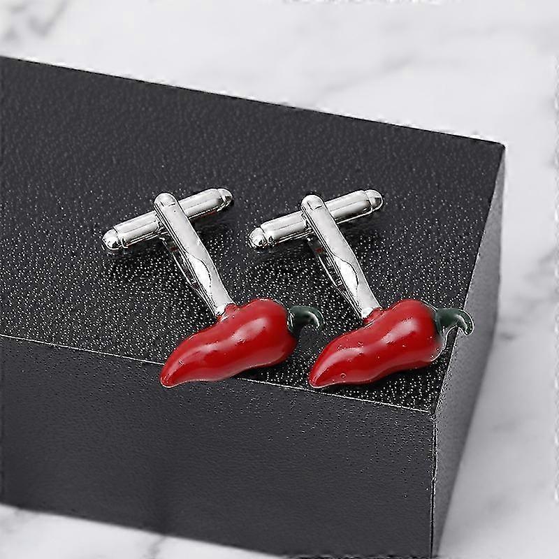 Korean Style Men's Shirt Cufflinks with Creative Red Chili Pepper and Small Red Chili Pepper Styles (P1028) Szrhkj181