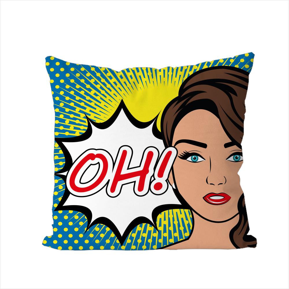 POP ART Comic Portrait Pillow Case For Car Sofa Decorative Home Doublesided Print Plush Square Throw Pillow Cushion Cover