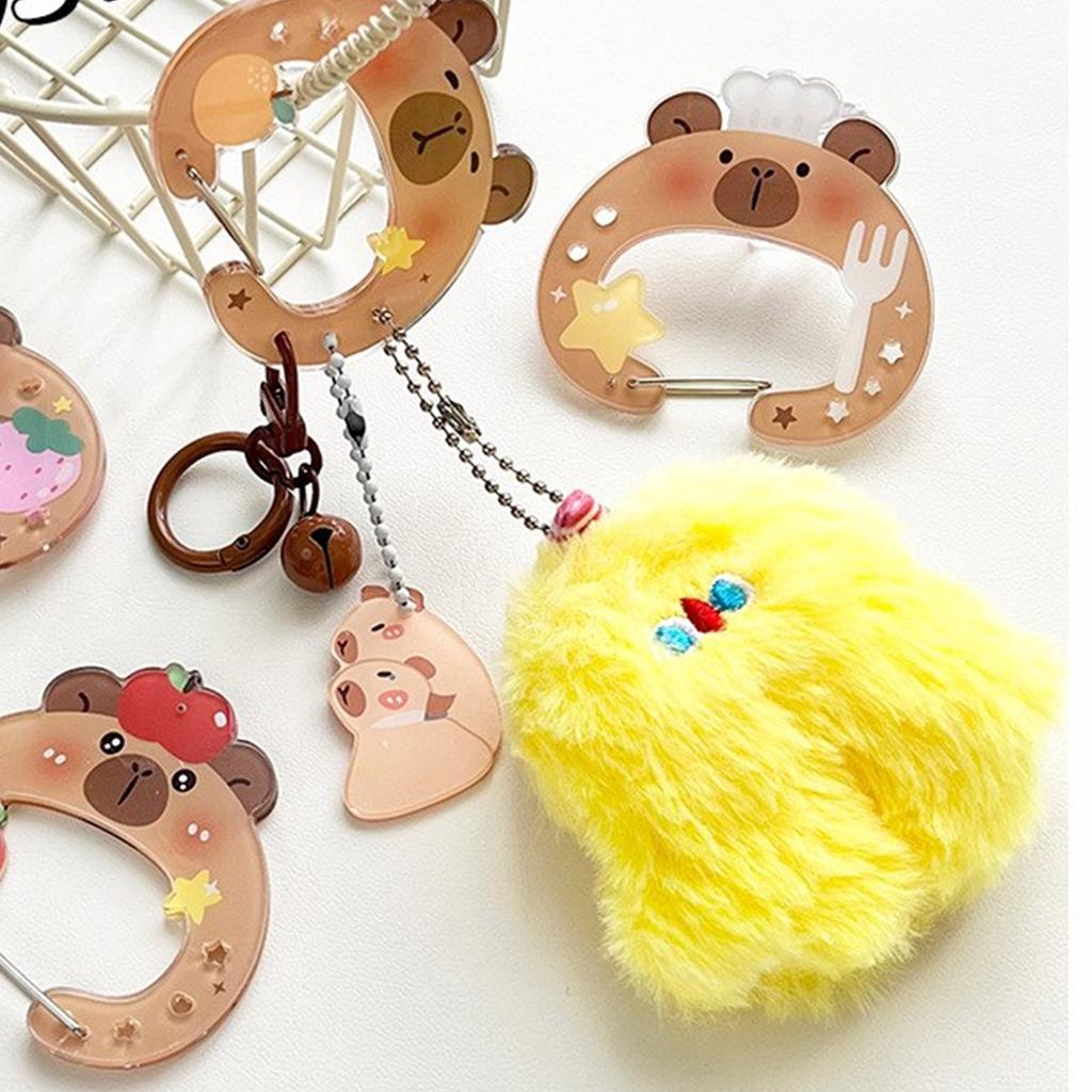 Liebliche Wasserschweine Acryl Schlüsselanhänger Haken für Taschen Schlüssel Schmuck Robuste Materialien Trendige Stile Accessoire