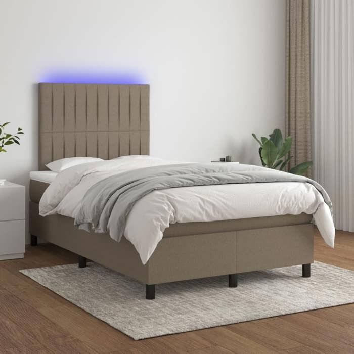VidaXL Sommier à Lattes de Lit avec Matelas et LED, Lit Rembourré, Lit Double, Lit Adulte de Chambre à Coucher Intérieur, 3135025