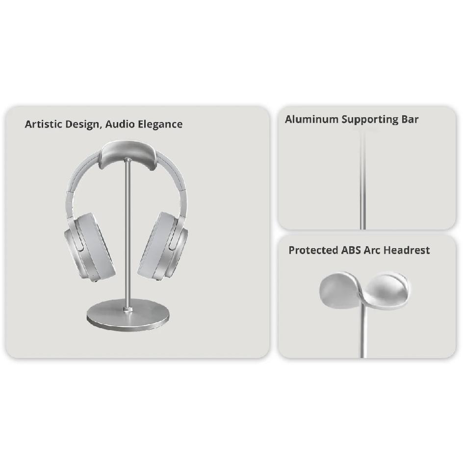 Aluminum Alloy Headphone Stand Desktop Headset Holder Metal Gaming Headphone Hanger Black Silver Color