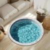 Optical Illusion Pool-Themed Round Rug – Machine-Washable Non-Slip Floor Mat for Entryway Bedroom & Living Room