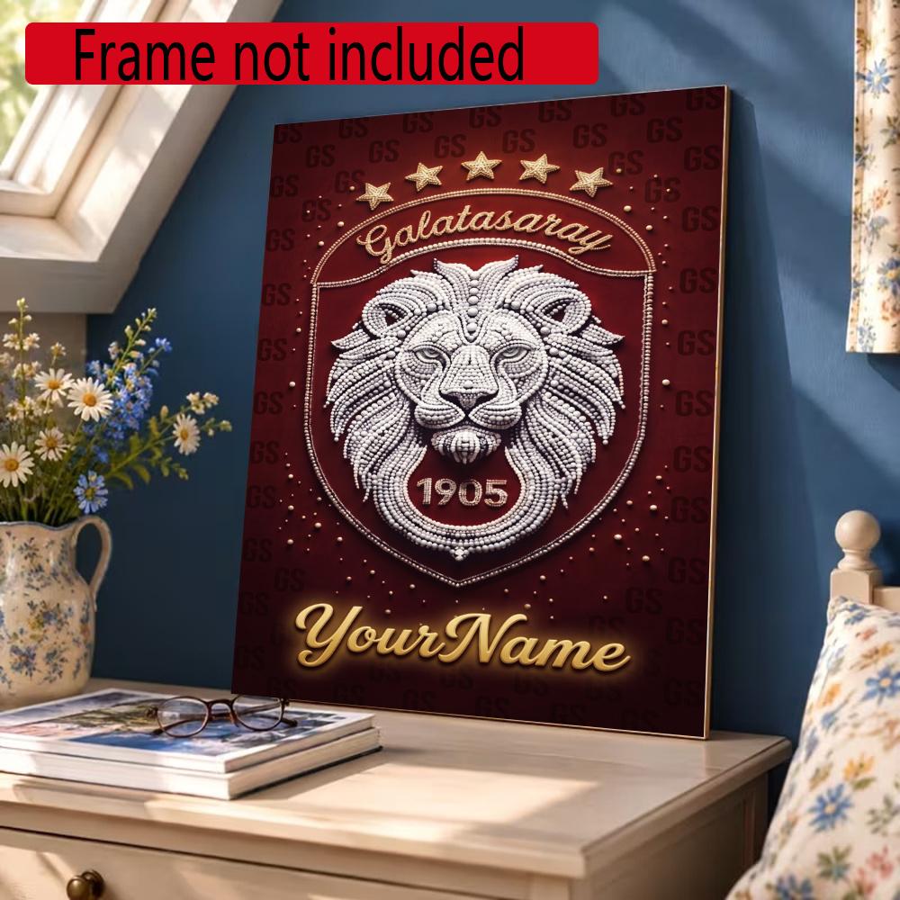 Galatasaray Personalized Name Round Diamond Painting Kit Diamond Embroidery Painting Rhinestones Mosaic Frameless Handwork Decoration Arts