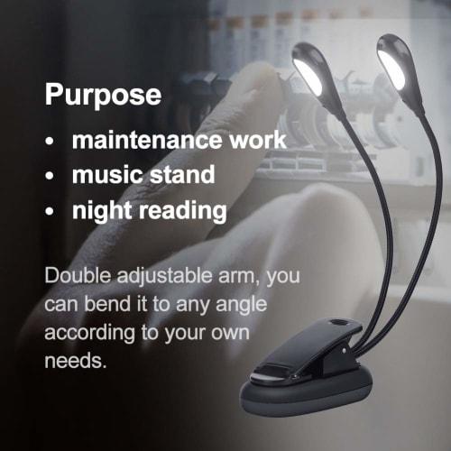 Clip-on Reading Light, Music Stand Light, Fixed, Flexible, High Brightness, Compact, for Reading, Music Stands, Musicians, and Students (8 Lights)
