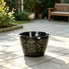 Garden Supplies for Flowers 11 Inch Flower Pots Leaf Embossed Plastic Planters with Drainage Hole Retro Breathable Containers Indoor Outdoor
