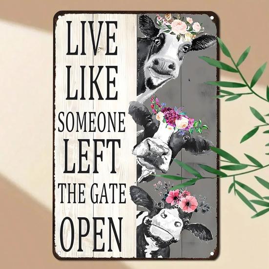 Vintage Welcome Sign Wall Decoration Rusty Metal Wall Art Plaque Indoor Outdoor Home Office Living Room Decorative Sign