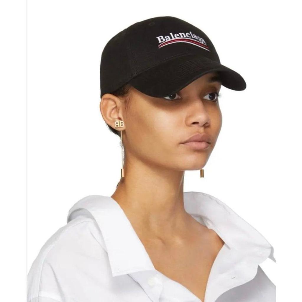 Used BALENCIAGA Popular Campaign Logo Cap, Black, Unused with tag