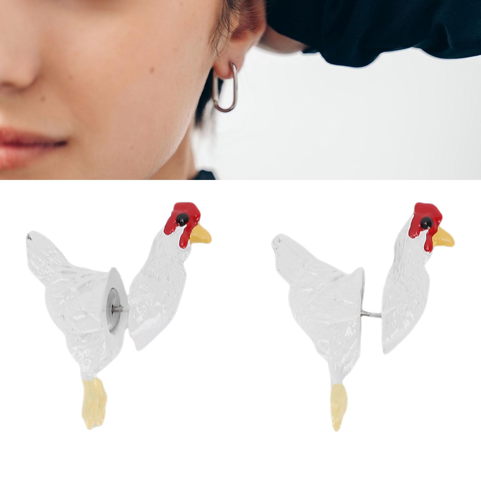 

Сережки-курки Новинка Персоналізовані 3D Ферма курей Тварина Гвоздики Прикраси для Фестивалю Свята