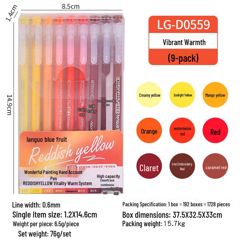 Morandi Color Planner Pen Set: Large Capacity Gel Pens with Needle-tip for Students and Drawing, Fluorescent Blue Fruit 0551.