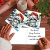 2/6/12Pcs Winter Christmas DIY Diamond Painting Card Rhinestone Painting Card Kit Diamond Painting Greeting Card for Adults Kids