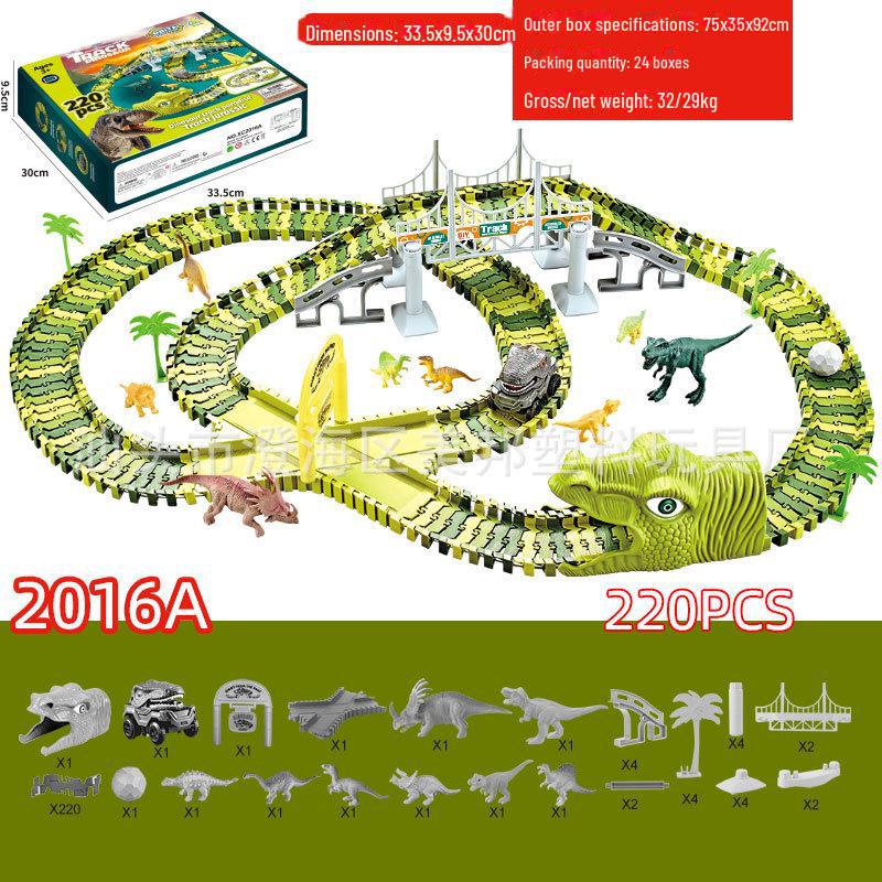 Elektrická dinosauří dráha s montážním ruským kolem pro děti