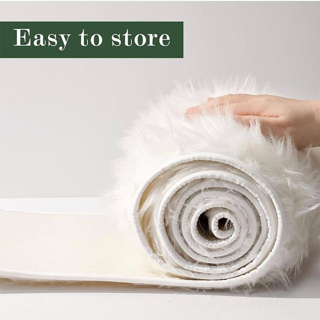 White Faux Fur Christmas Tree Collar Soft Plush Tree Skirt Style Base Cover Holiday Ornament for Home Garden Office