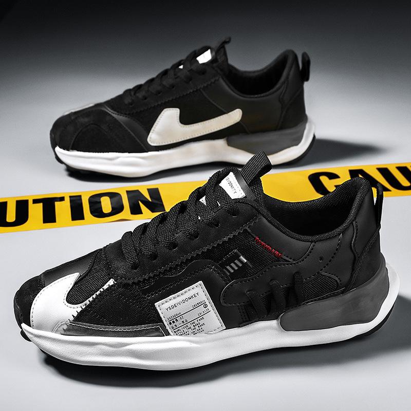 

Кроссовки мужские новые сетчатые папины противоскользящие дышащие спортивные кроссовки приливные туфли с заплатками толстая подошва повышенная износостойкость кроссовки 39 чёрный