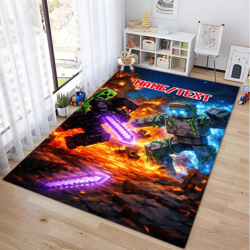 Custom name/text Minecraft Zombie Carpets Suitable Room Office Bedroom Door Mats Birthday Gifts Holiday Gifts Carpet Home Suitable Home Decor