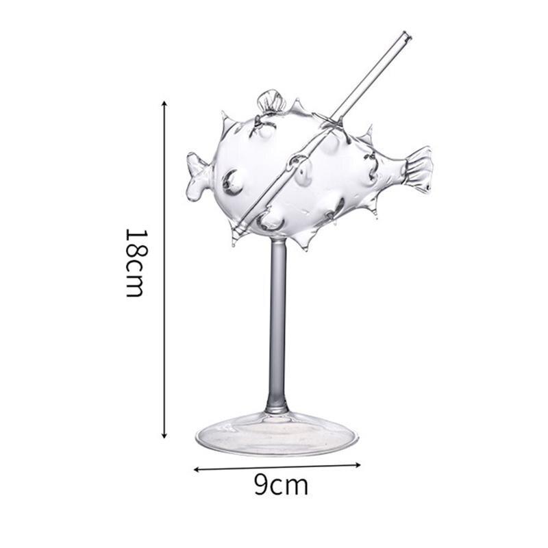 Cocktail Globe Fish Coupe Creative Glass (Transparent)
