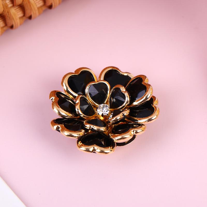 Faux Shell Pearl Flower Button Decorative Covers Women Shirt Accessories Cufflinks Luxury Rhinestone Button Clip For Clothing