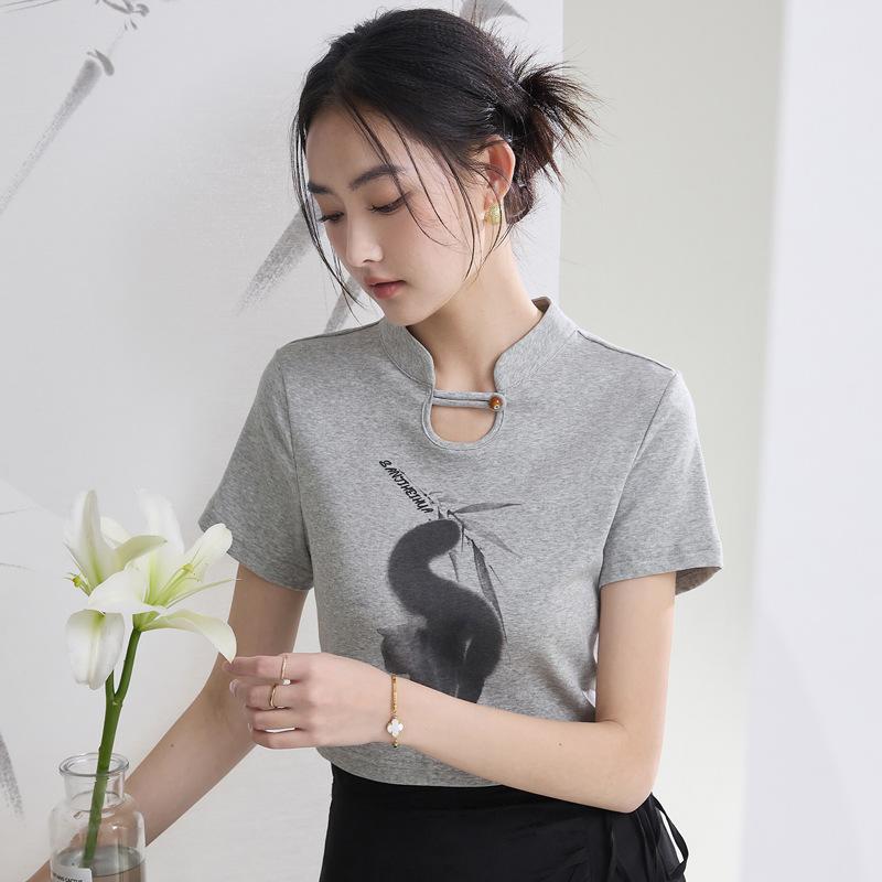 Letní národní přílivový vítr Dámské tričko Slim Topy s krátkým rukávem