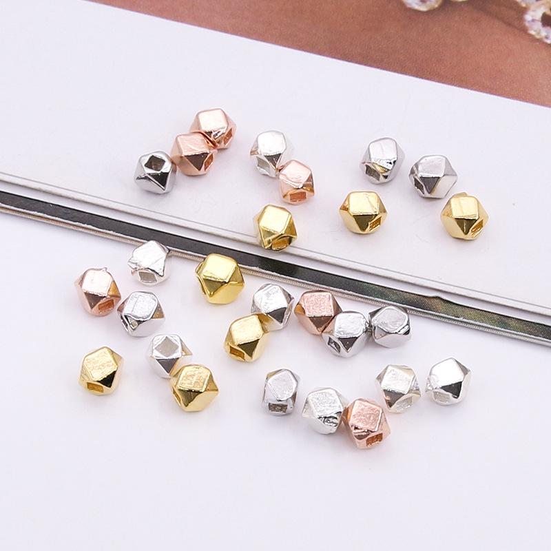 

Chiang Mai S925 Sterling Silver Faceted Spacer Beads, DIY Loose Beads for Red String Projects, Quality Silver. 2.5MM