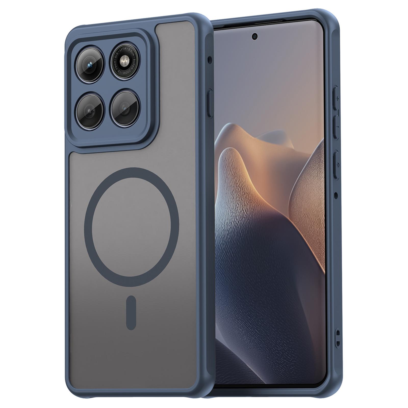 

Чехол для Motorola Edge 60 Pro 5G, совместимый с MagSafe, противоударный, из ПК+ТПУ Blue