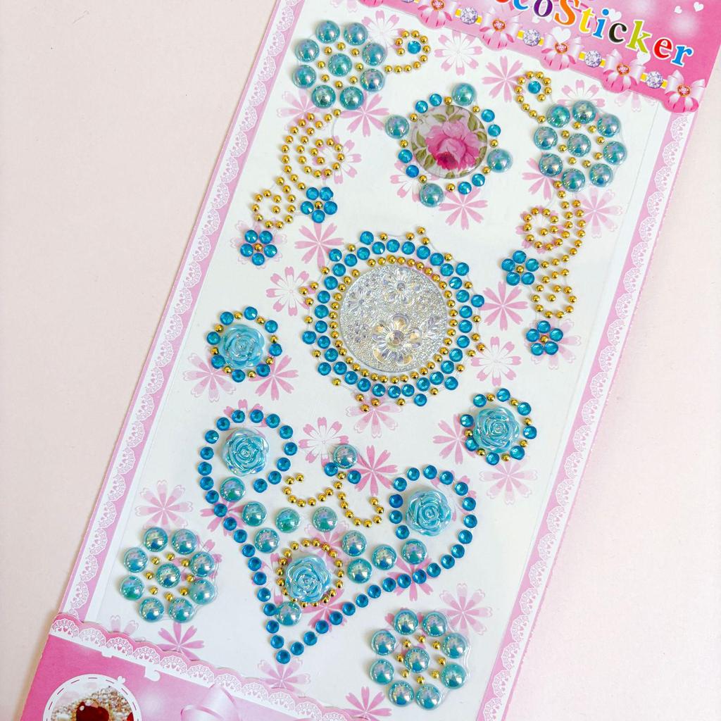 Heart-Shaped Crystal Stickers for Kids' Costume Party & Christmas Decorations - DIY 3D Diamond Stickers