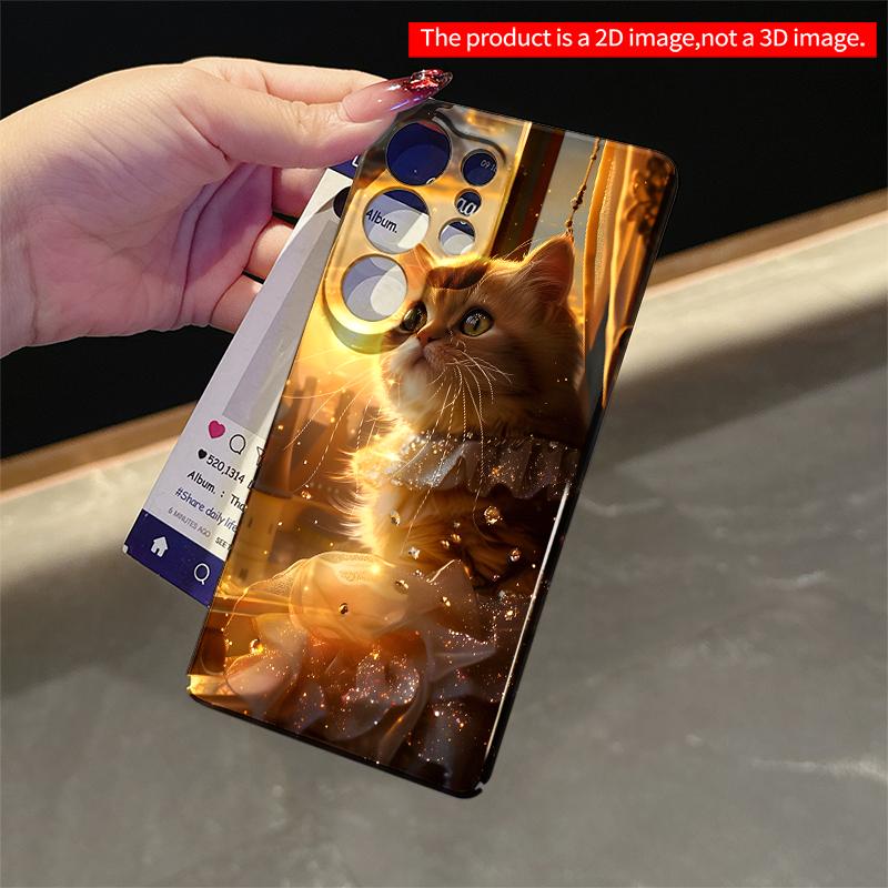 2DFlat Samsung phone case Golden Sunset Cat in Royal Dress Applicable to Galaxy S23 S24 S25ULTRA S26 A12 A14 A15 A16 A54 A55