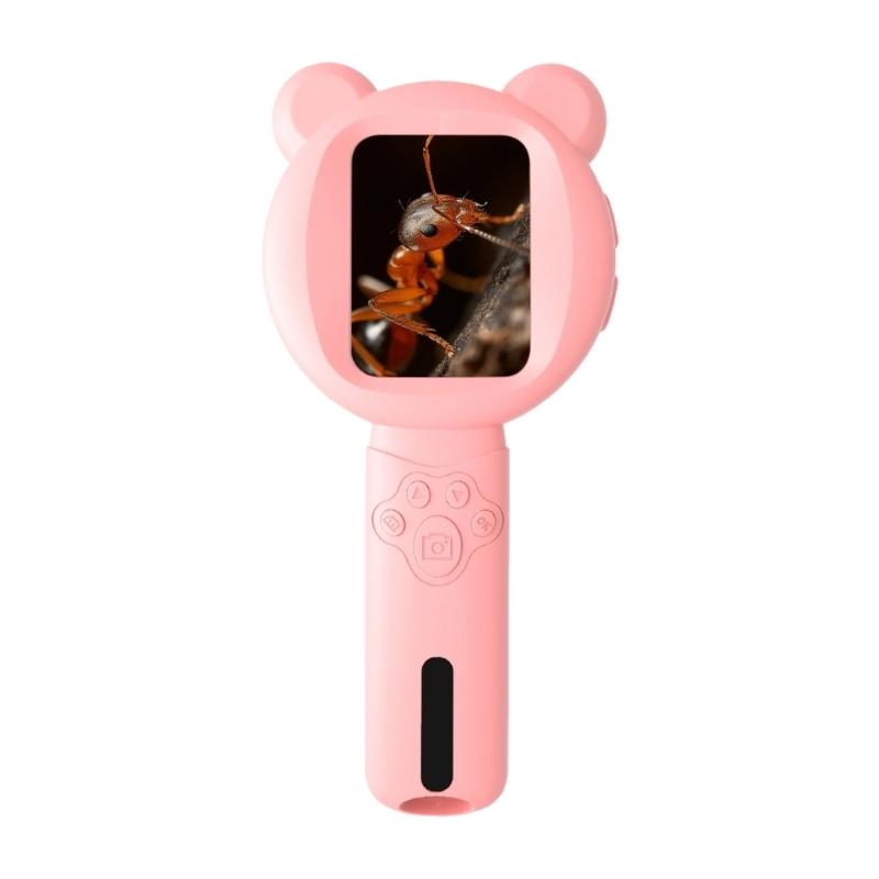 Children Portable Digital Microscope 2.8Inch Display 200MP Magnifier Builtin Light For Science Exploration