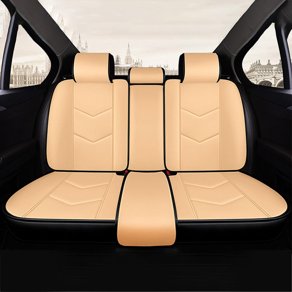 Universeller Autositzbezug aus PU-Leder für Vordersitze, geteilter Rücksitzbezug, ganzjährige, einfach zu installierender Sitzschutz für Autos und SUVs