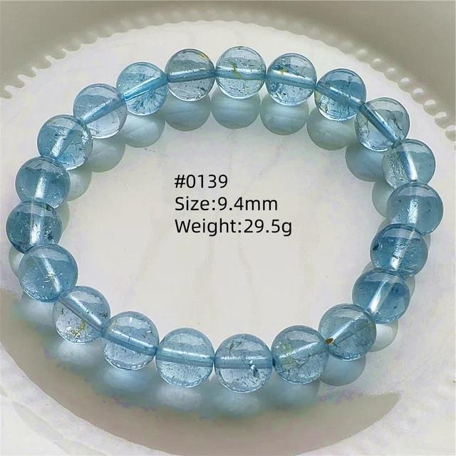 Natürlicher Blauer Topas Klare Runde Perlen Trendiges Unisex Armband Schmuck Party Geschenk 7mm 8mm AAAAAA