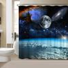 Starry Space Shower Curtain Blue Galaxy Shower Curtains Nebula Waterproof Polyester Fabric For Bathtub Bath Room Decor With Hook