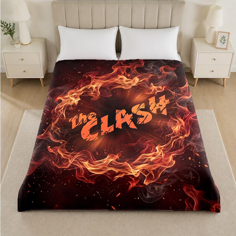 The Clash Print Flannel Blanket Cozy Lightweight Plush Throw Blanket For Bed Sofa Household Use