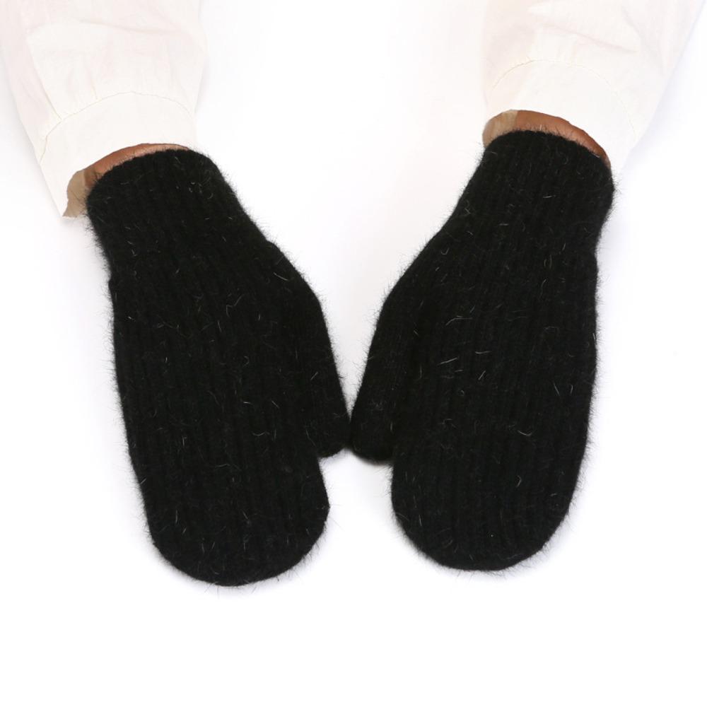 Keep Warm Full Finger Gloves Furry Drive Cycling Mittens New Knitted Wool Gloves Winter