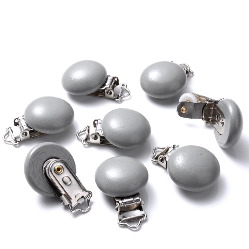 10Pcs 30mm Baby Wooden Pacifier Clips Round Wood Clip for Baby Pacifier Log Nipple Chain Holder Accessories BPA Free