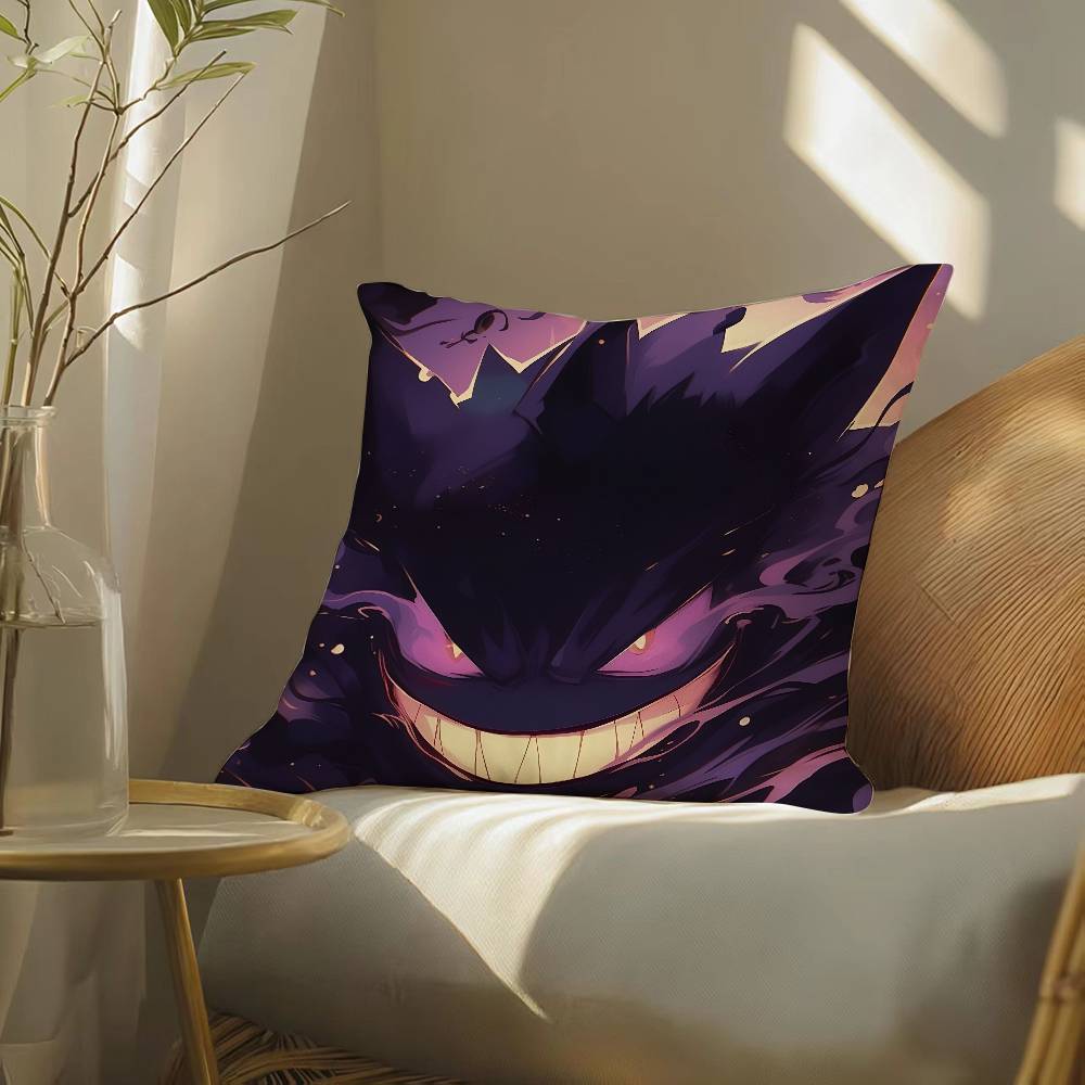 Pokemon Pocket Monsters Anime Plush Pillow Cover Soft Short Plush Cushion Cover For Sofa Bedroom Living Room Home Decor Gift
