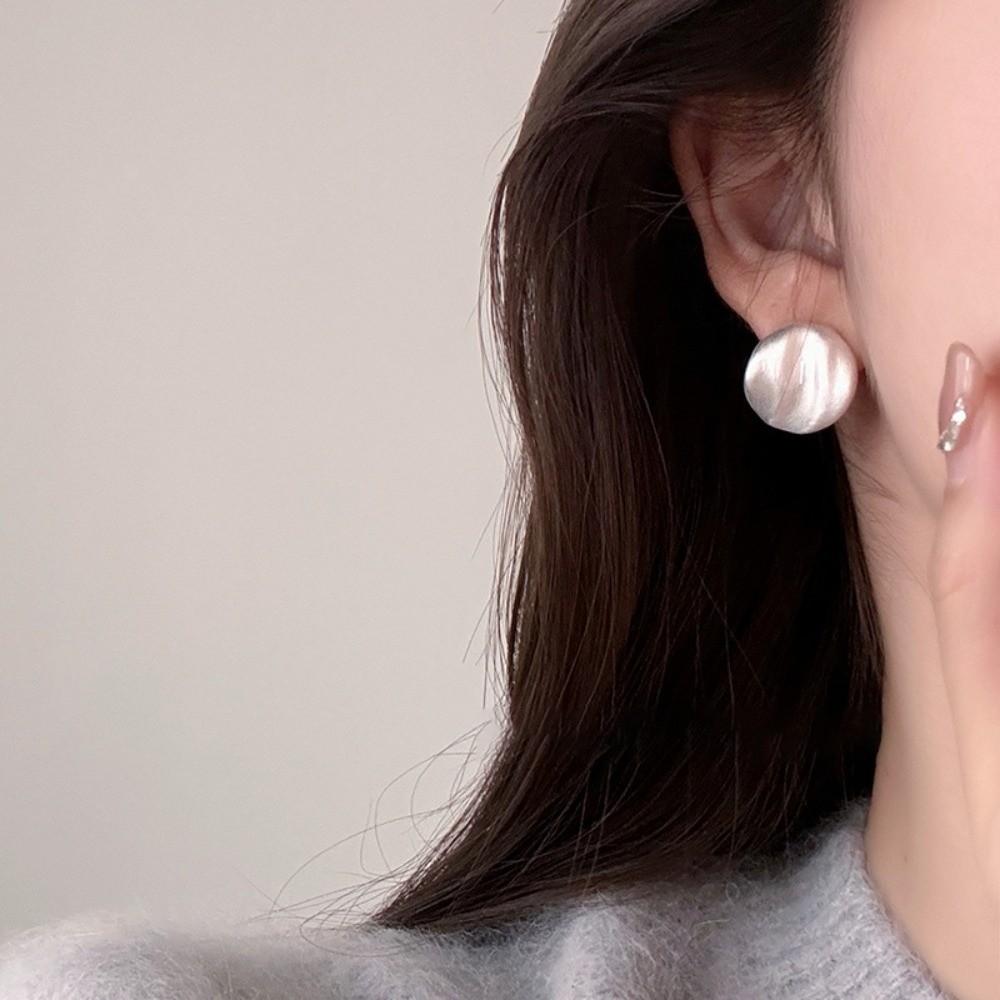 1 pair Elegant Metal Brushed Earrings Ear Jewelry Hypoallergenic Irregular Geometry Earrings Mini Waterproof
