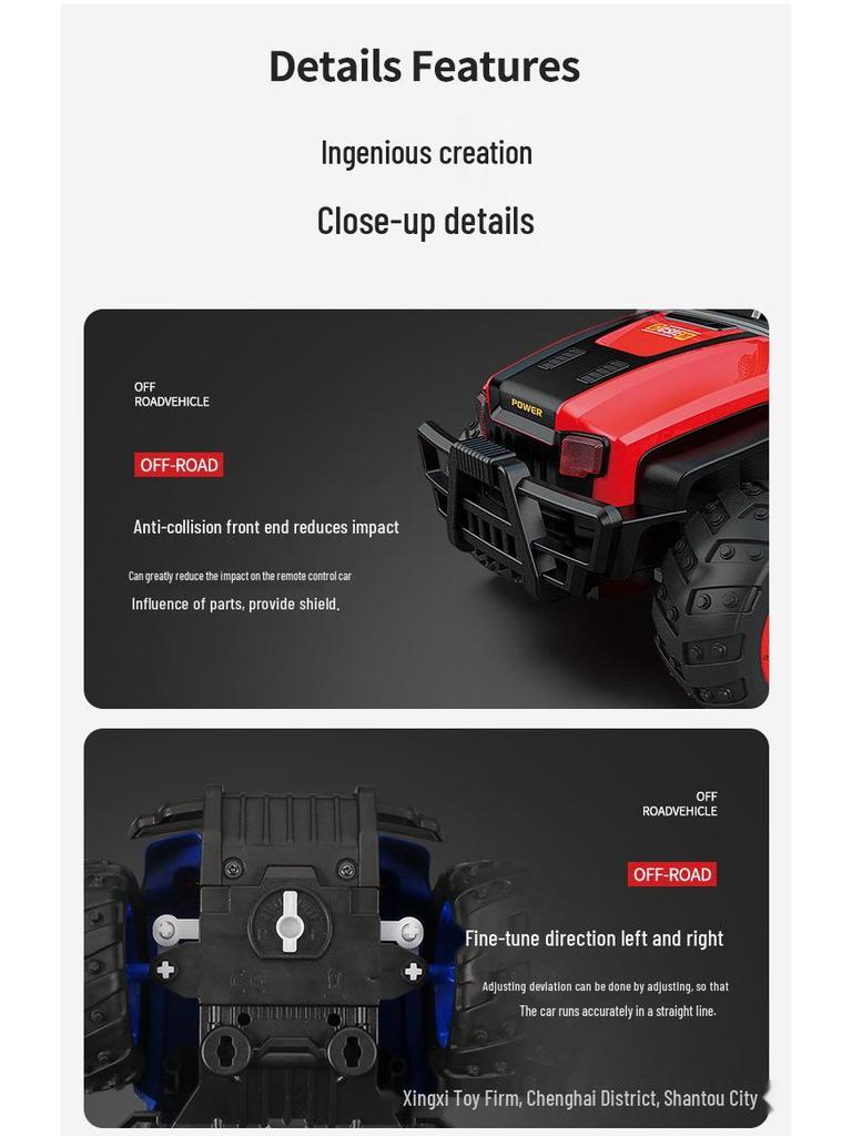 Super Large Off-Road RC Car - Durable Rear-Wheel Drive, Climbing & Drifting Toy for Boys