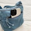 Women's Bag Vintage Denim Bag Travel Crossbody Bag Multi-Layer Shoulder Bag Underarm Bag