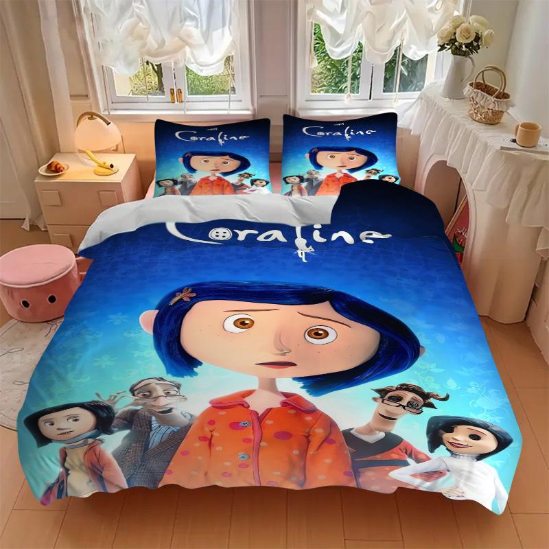 Coraline'S Magical Adventure Print 3Pcs Bedding Setduvet Cover With 2 Bedropillowcase Home Birthday Gift