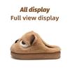 Cartoon Angry Dog Cotton Dragging Home Cotton Slippers Women's Plush Cotton Slippers Men's Warm Shoes Baotou Dragging Women