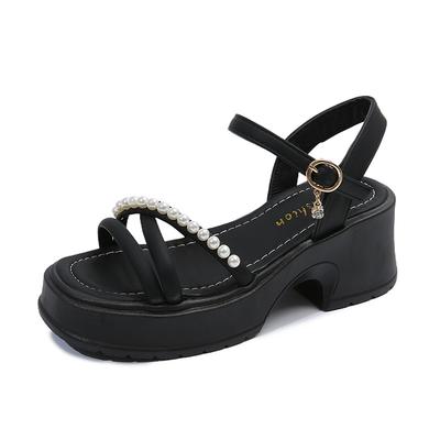 Women's Platform Sandals Ankle Strap Open Toe Lug Sole 6.5cm Chunky Block Heeled Sandals