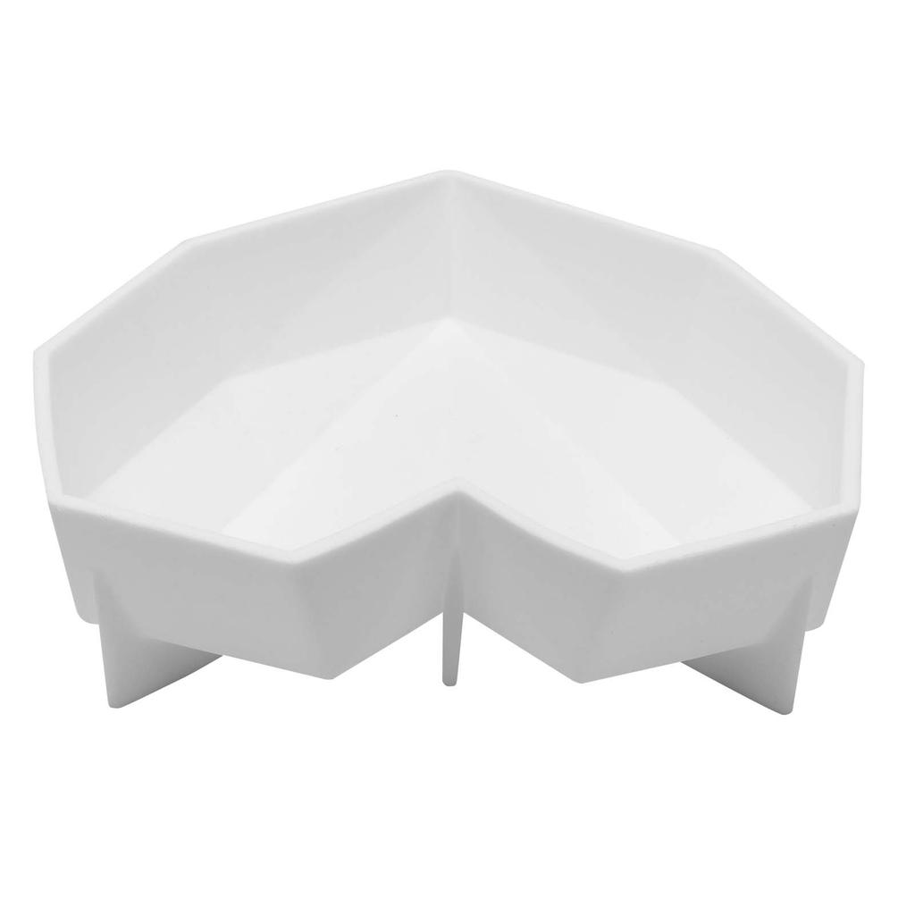 Diamond Heart Shape Silicone Fondant Cake Chocolate Mould for Baking Dessert Home WhiteWhite