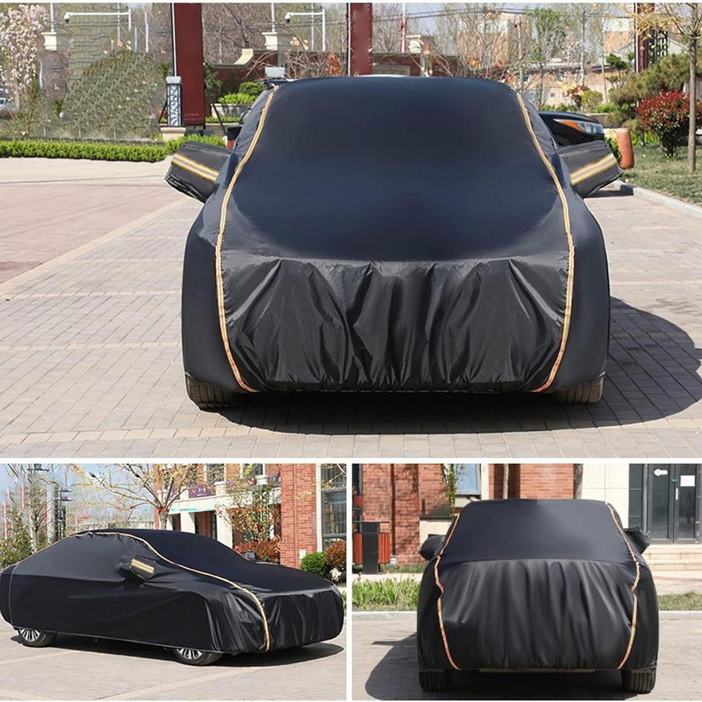 190t Polyester Car Cover Waterproof Weatherproof Exterior Full Coverage Dust Cover UV Protection Cold Weather Car Snow Cover
