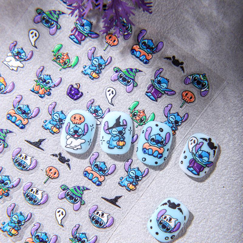 5D Embossed Halloween Pumpkin & Ghost Nail Art Stickers