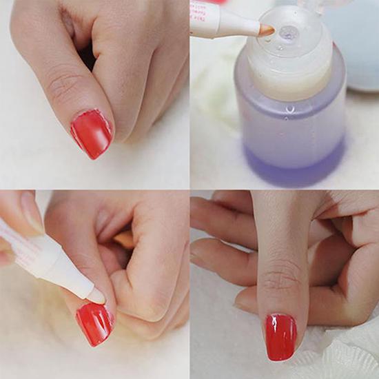 1 pezzo di detergente per penna correttore per smalto per unghie da donna con 3 punte