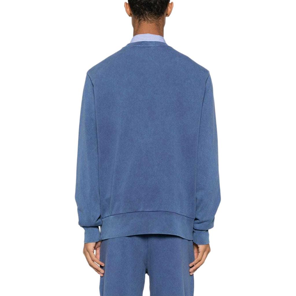 Ralph Lauren Polo Logo Embroidered Crewneck Sweatshirt Men Sweatshirt Blue 710916689-001