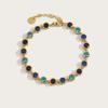 YACHAN Luxury Blue Zircon Crystal Bracelet for Women Chic 18K Gold Plated Stainless Steel Trendy Waterproof Jewelry