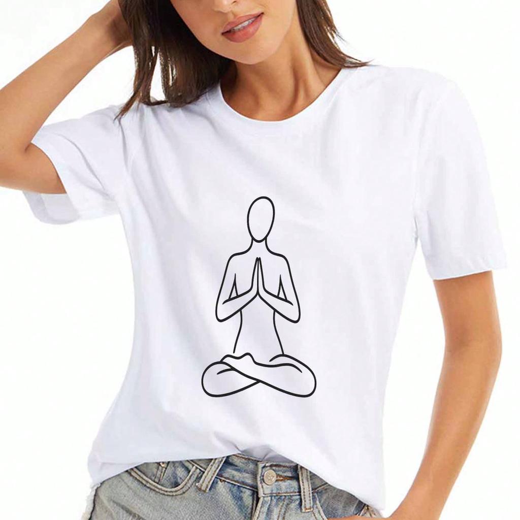 Yoga Mandala Ladies Cotton T Shirt, Premium Cotton Quality Print, Durable, Casual And Fashionable. Meditative Design, Spiritual Symbol, Ideal For Yoga
