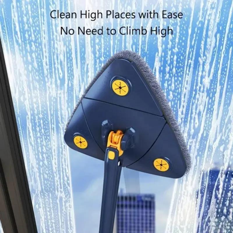 Adjustable Triangle Mop Set, 360-Degree Rotation, Suitable For a Variety Of Household Cleaning And Can Be Used On Walls And Glass Surfaces