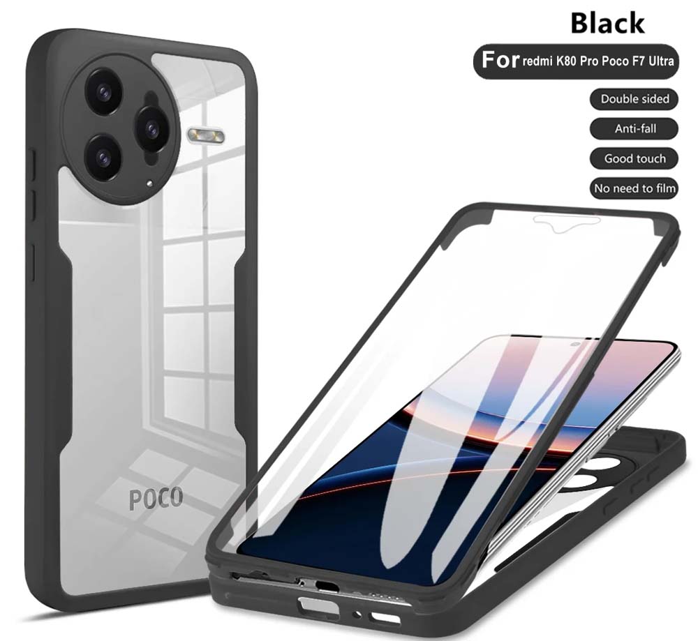 360 Full Body Screen Protector Transparent Case For Mi Poco F7 Pro Shockproof Phone Cover For Mi Poco F7 Ultra F7