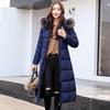 Women Winter Hooded Fur Collar Jacket Coat Parka Thicken Warm Long Chaqueta Slim Zipper Pocket Solid Color